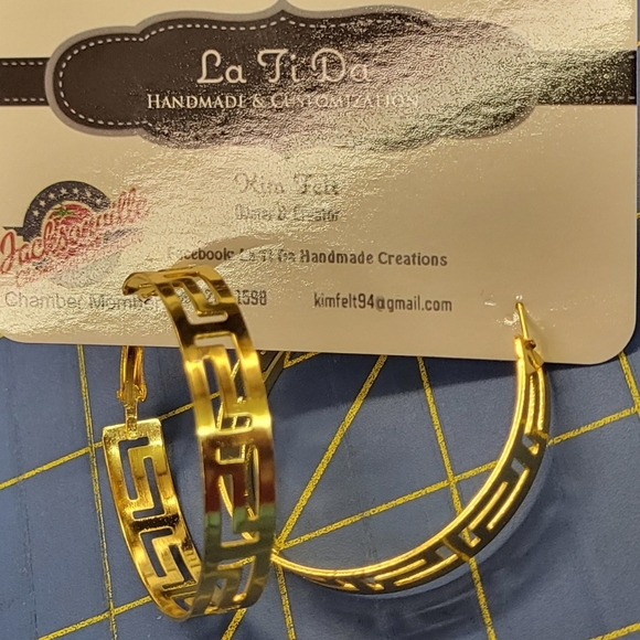 Gold Tone 1.75" Hoop Earrings - Picture 1 of 1
